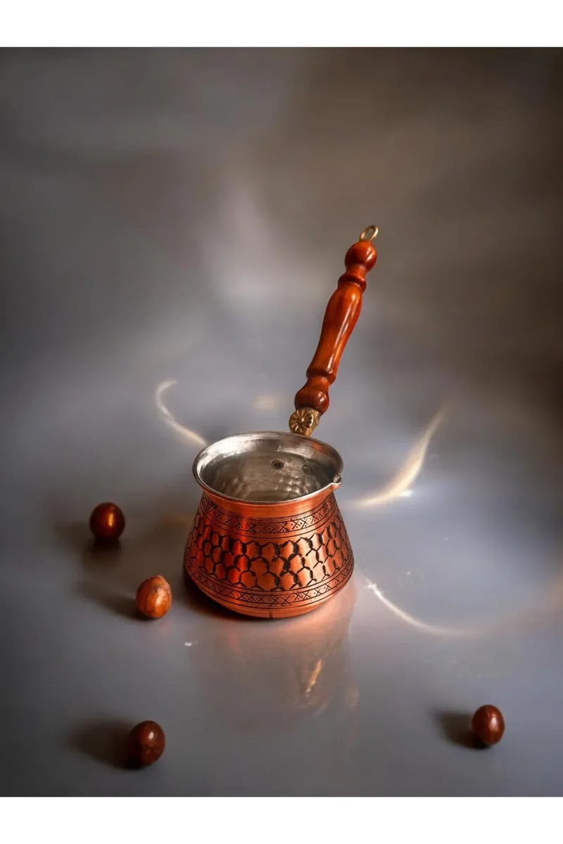 Bakır cezve işlemeli 4 kişilik