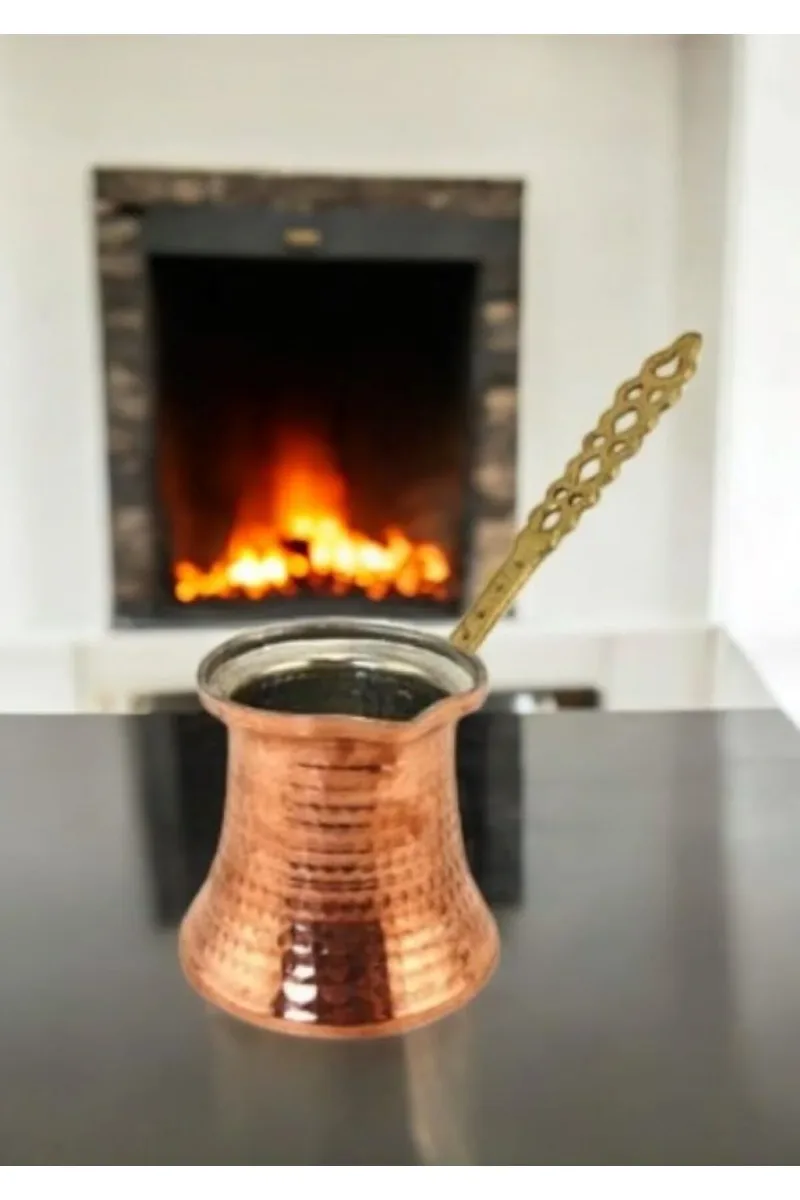 Bakır Cezve Çekiç Dövme No 5 Büyük boy 5 Fincan Kahve