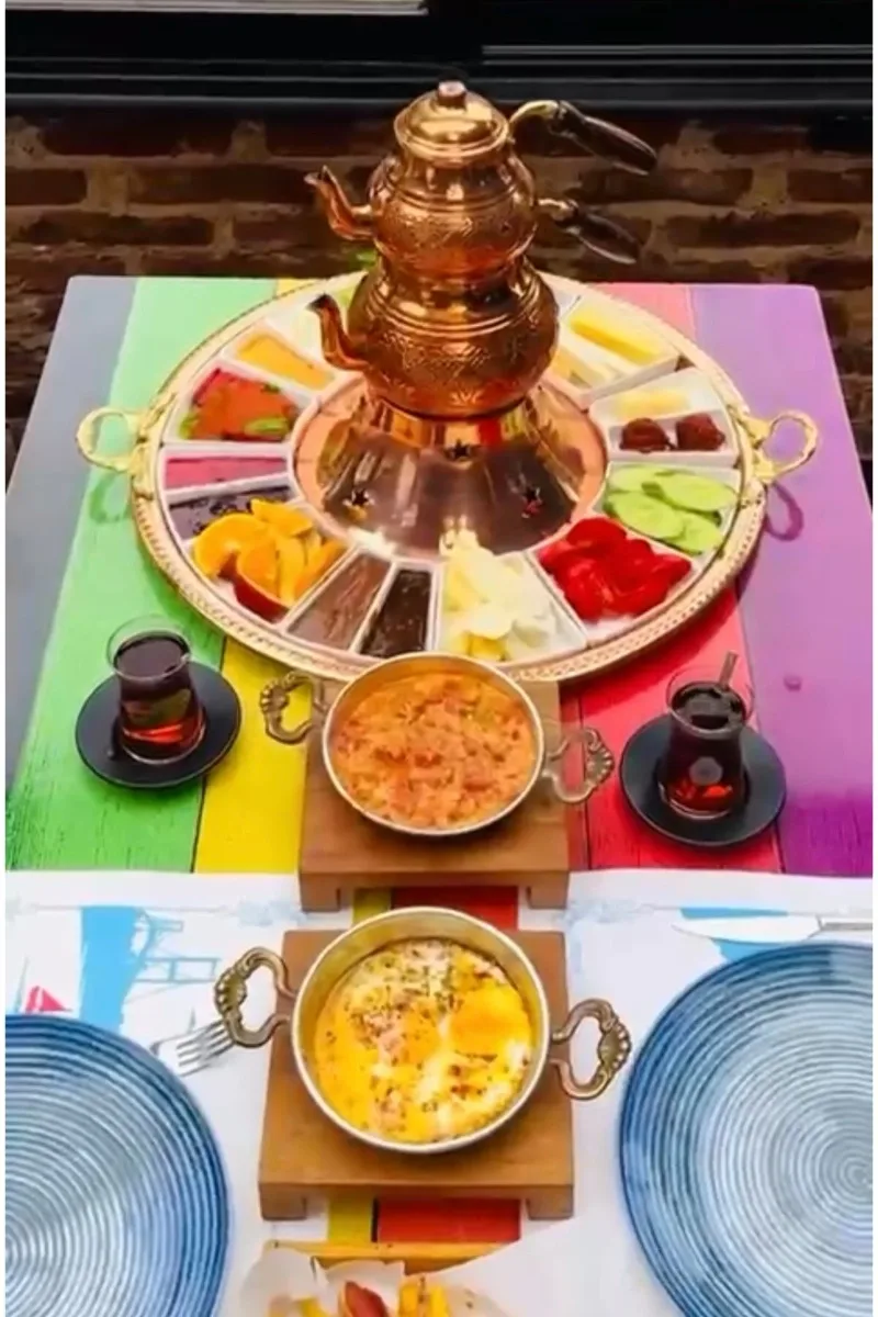 Bakır kahvaltı yemek takımı sahan tava kahvaltılık