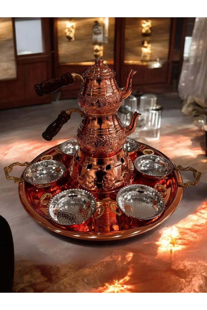 Bakır Çaydanlık Tepsi Tava Sahan Yemek Kahvaltı takımı