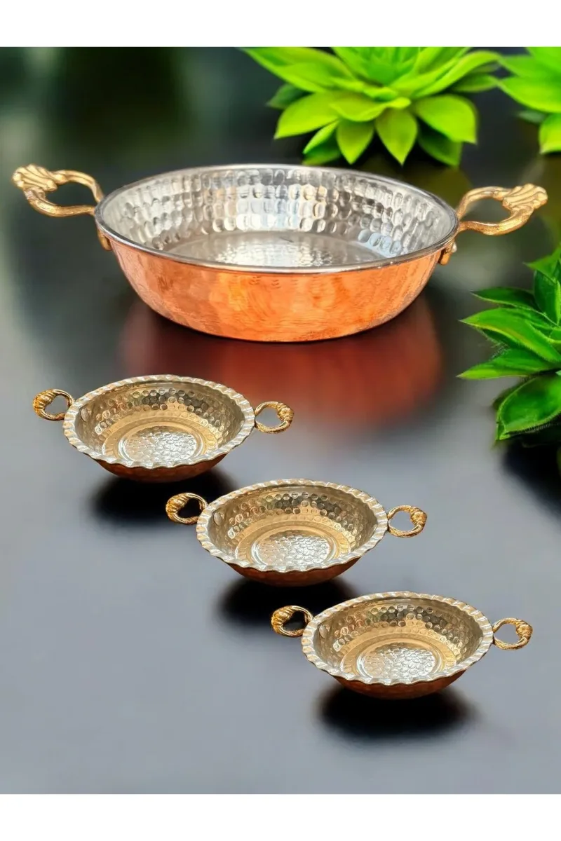 Bakır Tava Sahan 4’lü Set Tava Takımı