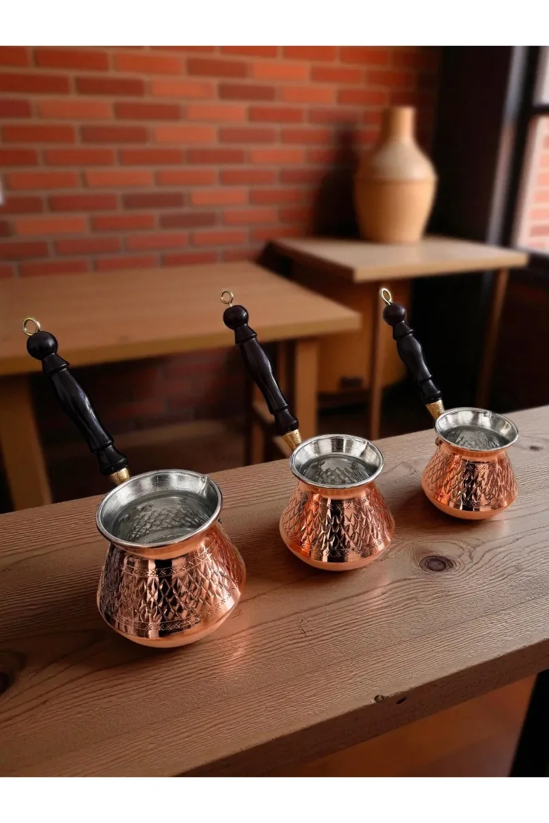 Bakır cezve 3 lü takım