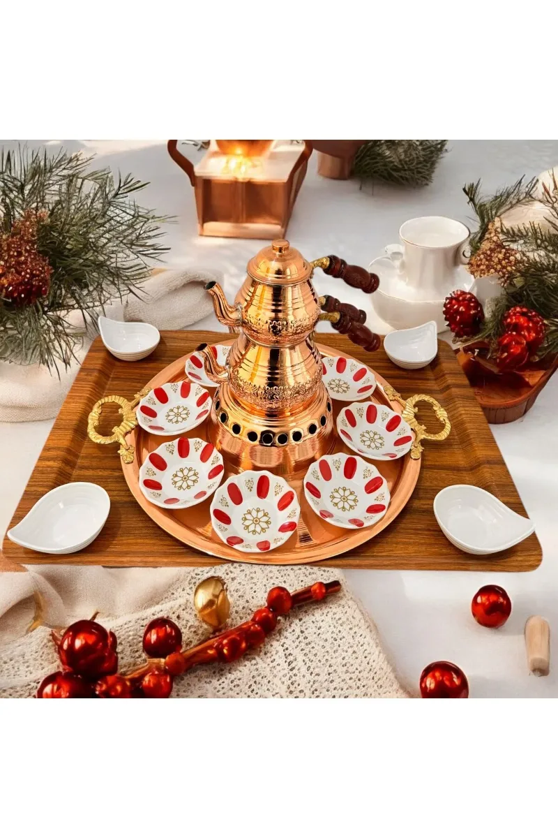 Bakır Çaydanlık Çay seti