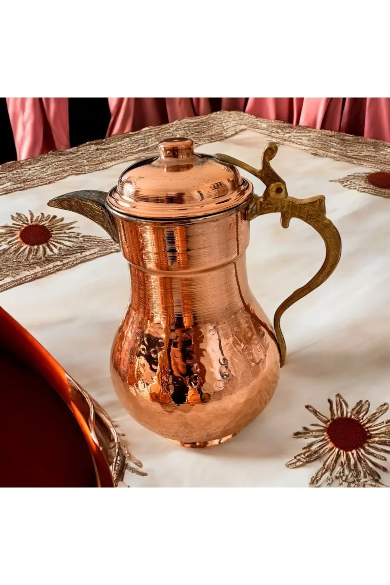 Bakır sürahi Kapaklı büyük boy 1.5L