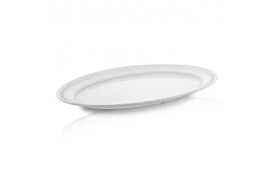 XL Gravürlü Kayık Tabak - 32x51 cm