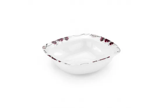 Triamel Oval Kase Desenli - 26x26 cm